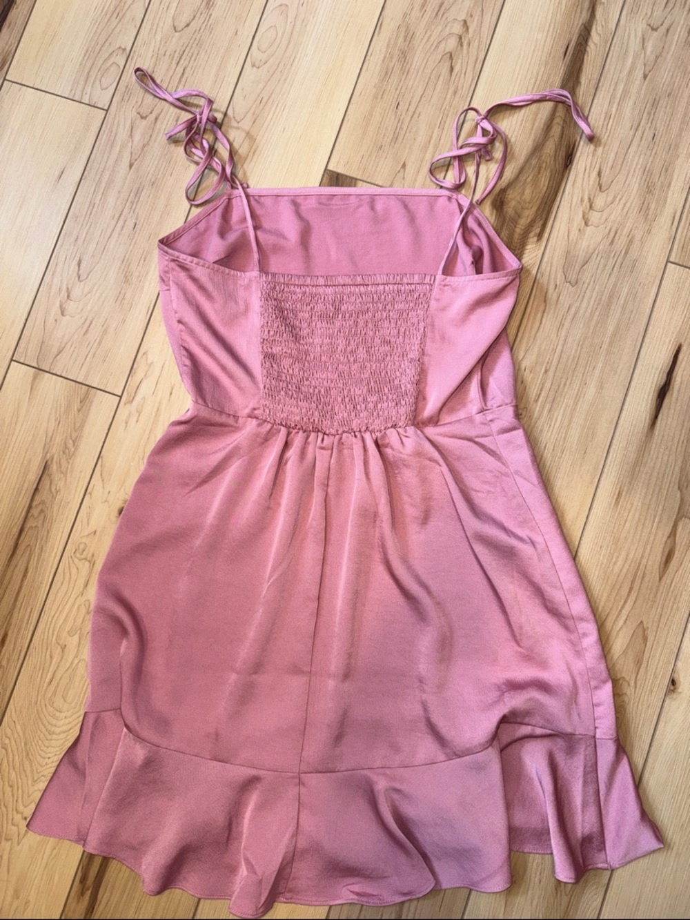Sleeveless Pink Ruffle-Hem Mini Dress - Picture 3 of 3